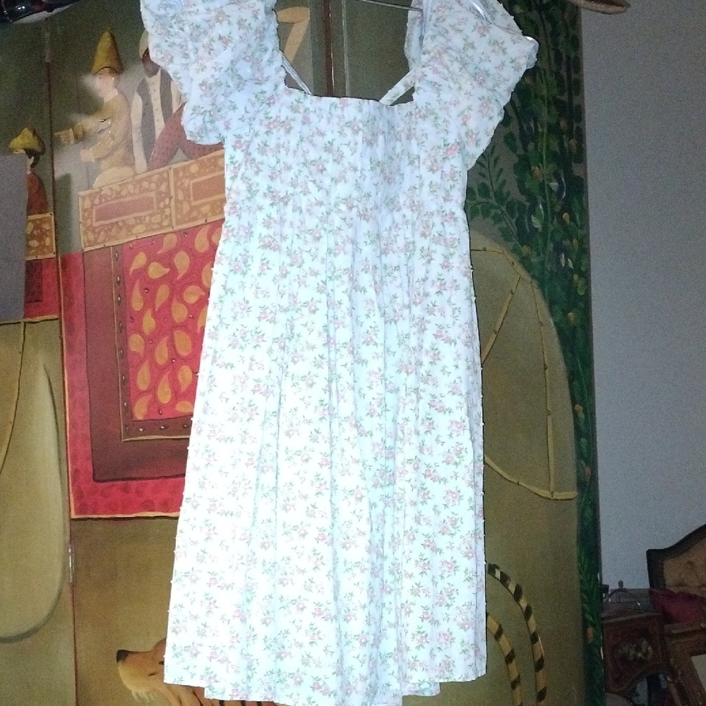 BeBop White and Pink Floral Kids Dress